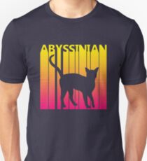 Funny Retro 1980s Abyssinian Cat Unisex T-Shirt