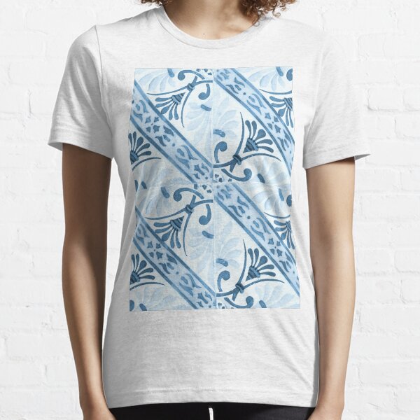 Blue tile pattern with stripes Essential T-Shirt