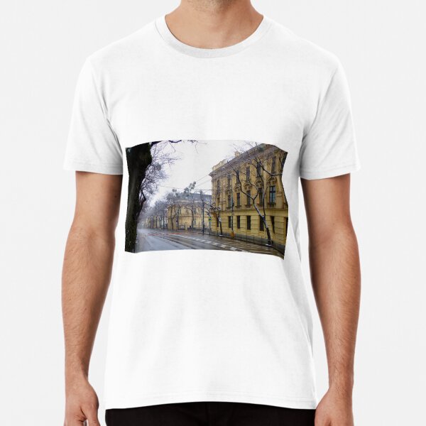 Bratislava Street In Winter - After Snow Premium T-Shirt