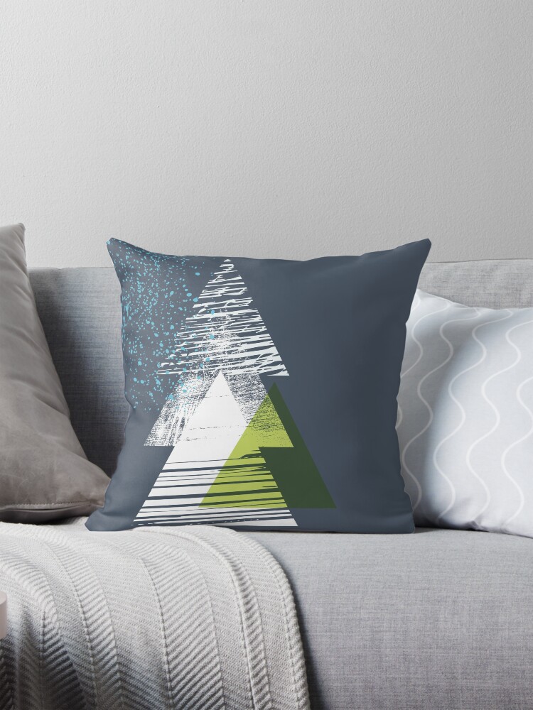 Thumbnail 1 of 4, Pillow, Geometric Christmas Tree designed and sold by HoopandHoller.
