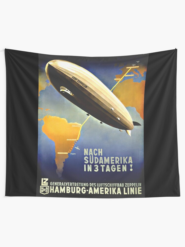 Alternate view of Graf Zeppelin to South America,1937 Tapestry