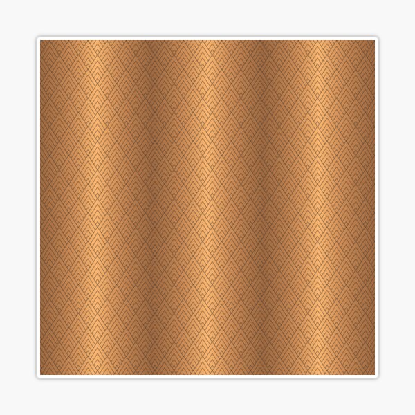 Faux metallic gold copper shiny background with a dark grey geometric  pattern overlay Sticker for Sale by ankka