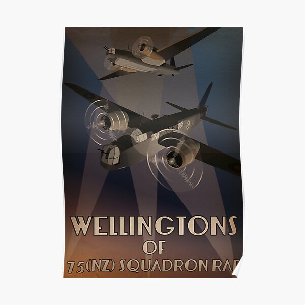 Wellingtons of 75NZ Squadron RAF (period illustration) Poster