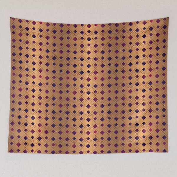 Item preview, Faux Gold Copper Metallic Look with Geometric Purple Indigo Watercolor Pattern designed and sold by ankka.