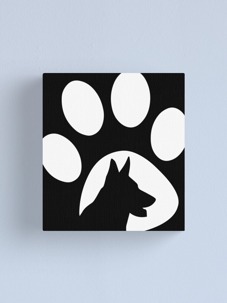 "German Shepherd Paw Silhouette" Canvas Print for Sale by GSDTips2018