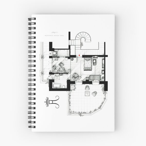 Item preview, Floorplan of Joe Bradley's apt. from ROMAN HOLIDAY designed and sold by TV Floorplans & More.
