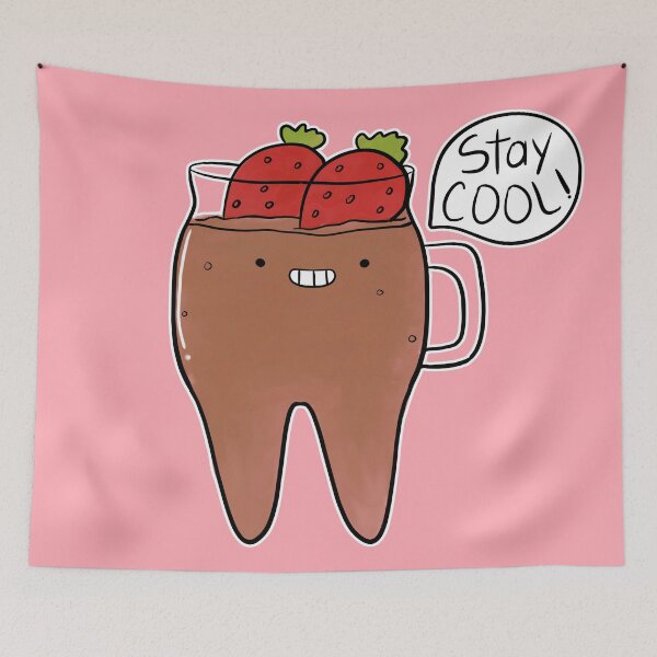 Item preview, Stay Cool! Chocolate Strawberry Smoothie Molar Mug designed and sold by Happimola Designs.