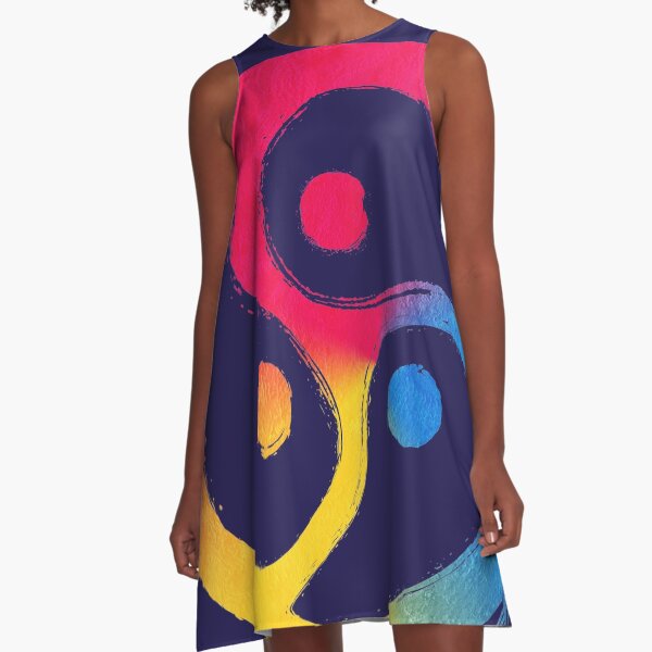 BDSM Triskelion Pansexual Pride Vestido acampanado