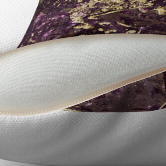 Alternate view of Two purple leaves in melted gold Throw Pillow