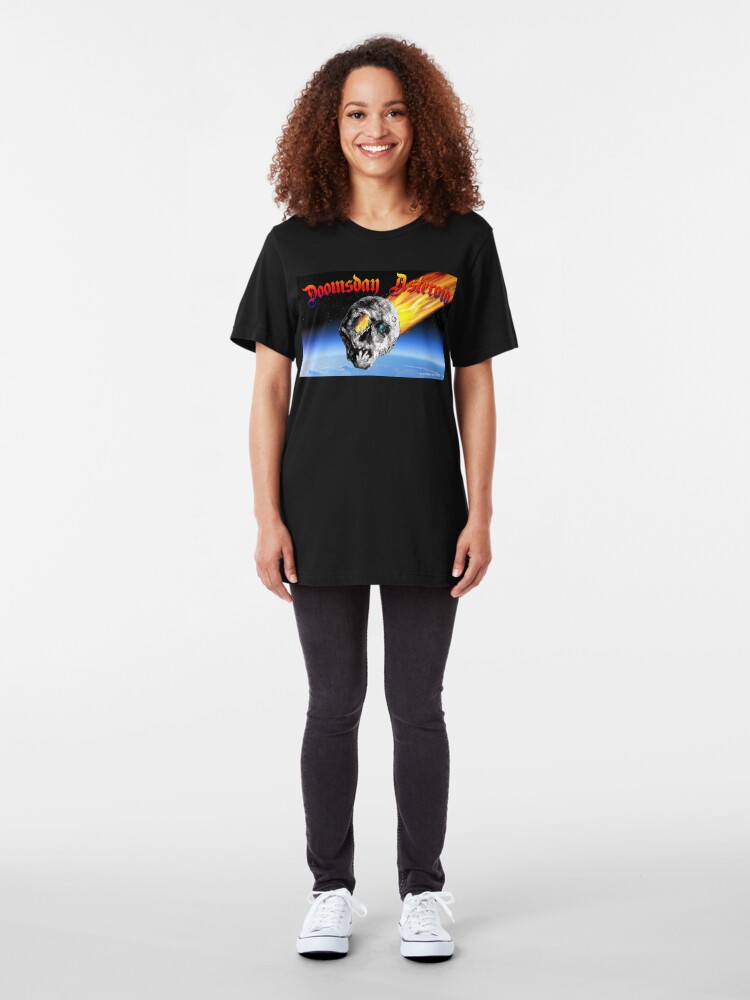 Alternate view of Doomsday Asteroid Slim Fit T-Shirt