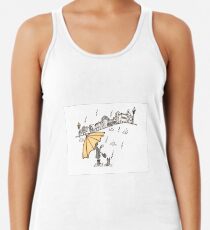 Gelber Regenschirm Racerback Tank Top