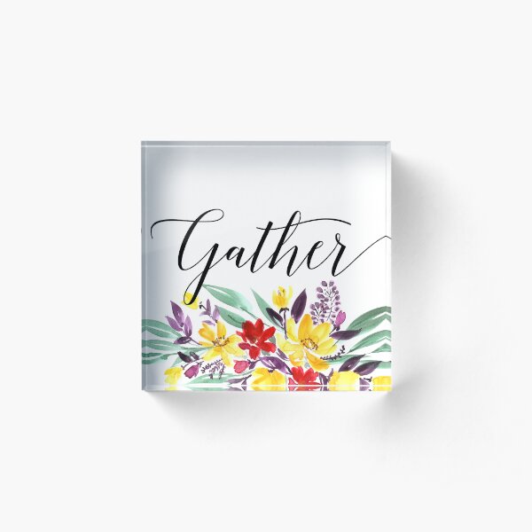Gather floral Acrylic Block