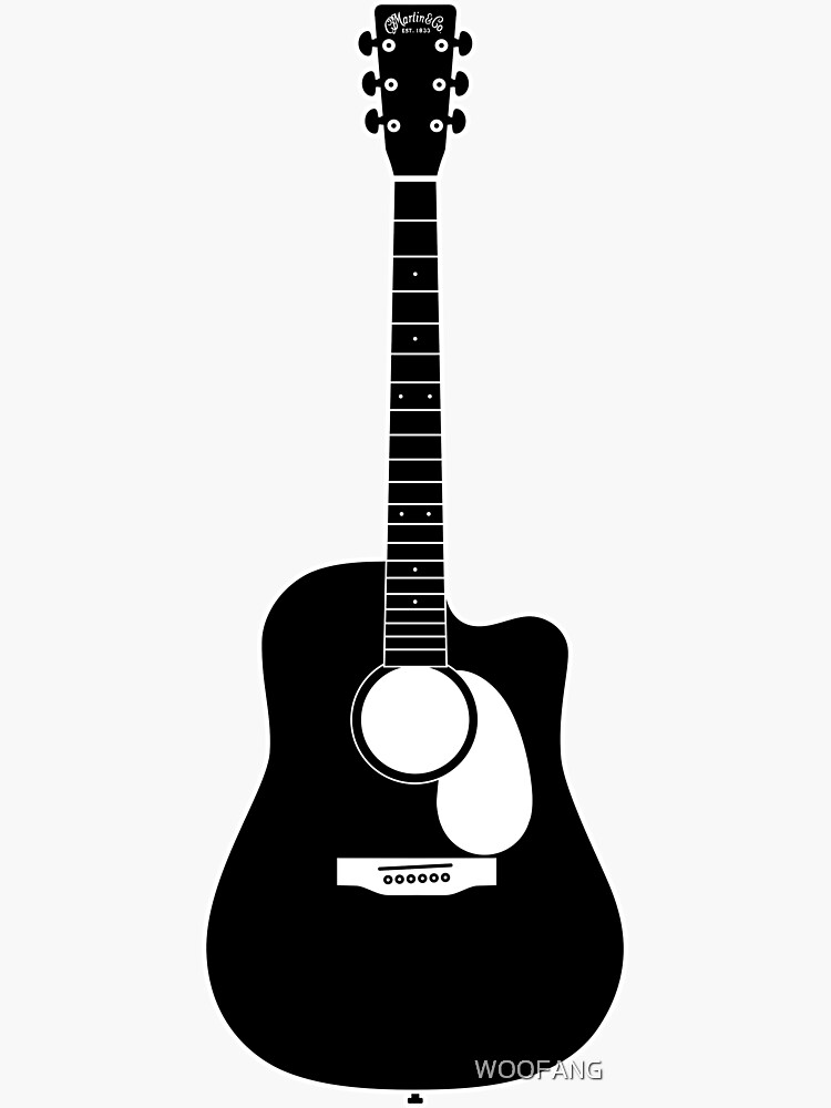 MUSICAL INSTUMENTS SILHOUETTES MARTIN DCX1AE Sticker for Sale by WOOFANG Redbubble
