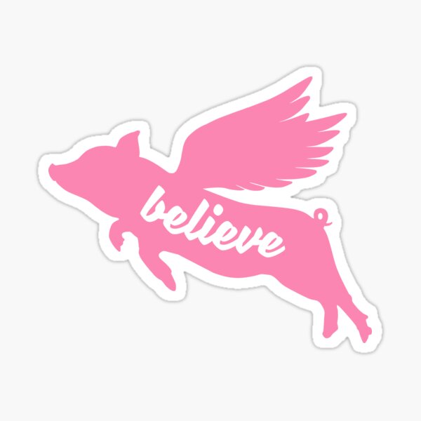 FLYING PIG BELIEVE Sticker
