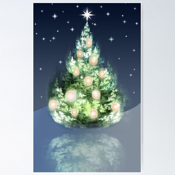 Fraktal-Weihnachtsbaum Poster