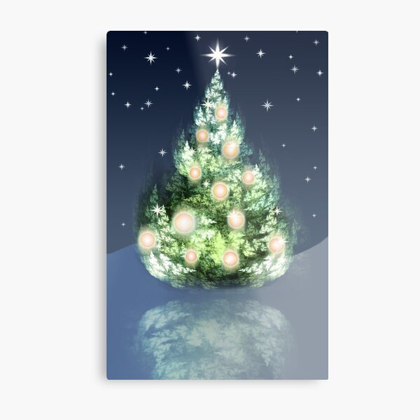 Fraktal-Weihnachtsbaum Metallbild