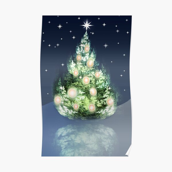 Fraktal-Weihnachtsbaum Poster