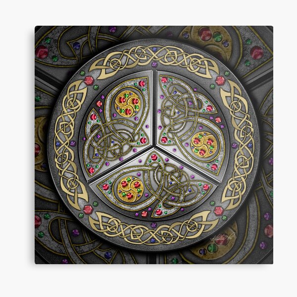 Bejeweled Celtic Shield Metal Print