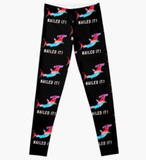 Hammerhead Shark Lover Retro Rainbow Polygonal Style Leggings