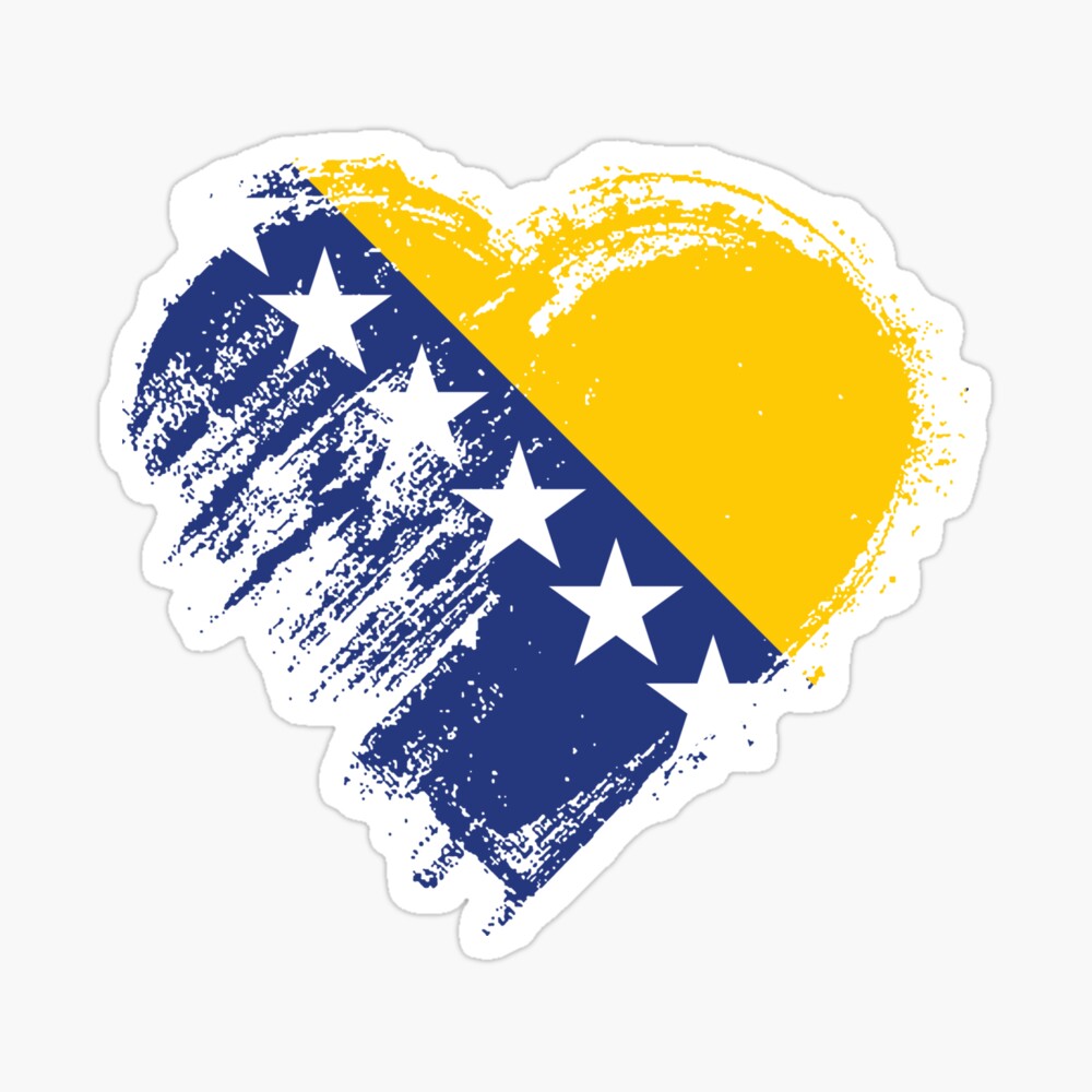Gift Keychain I Love Bosnia and Herzegovina Heart Flag Country Crest Expat 