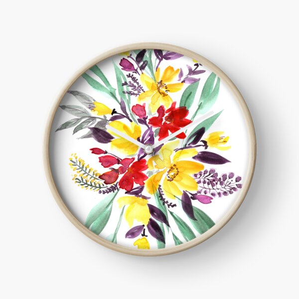 Floral bouquet in fall colors "Eloisse" Clock