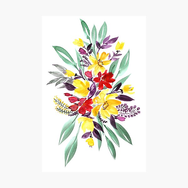 Floral bouquet in fall colors "Eloisse" Photographic Print
