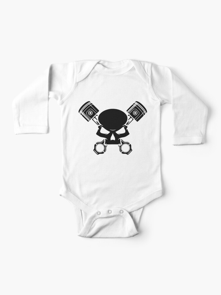 Body Bebe Tete D Essence Crane Et Pistons Noir Sur Blanc Par Tomsredbubble Redbubble