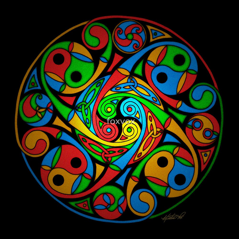 "Celtic Stained Glass Spiral" by foxvox | Redbubble