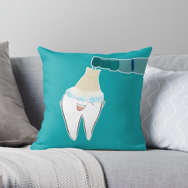 Happy Dental Cleaning Throw Pillow