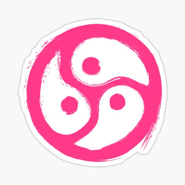Pink BDSM Triskelion Grunge Sticker