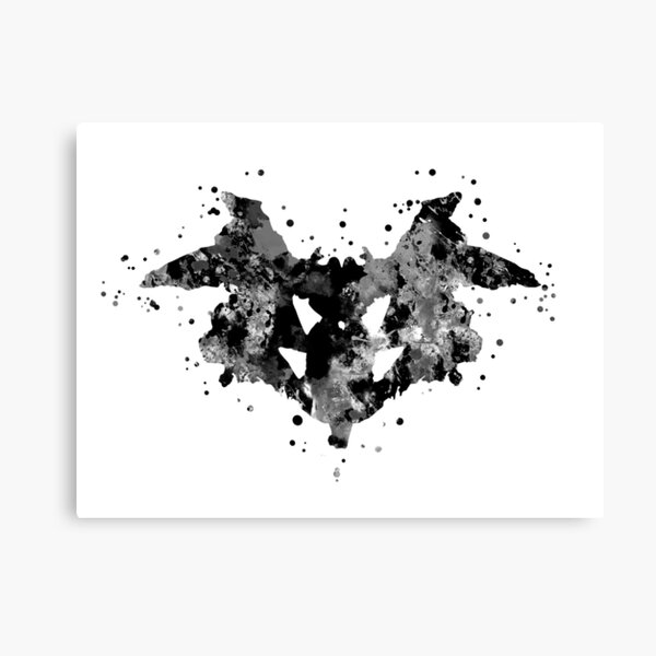 Rorschach inkblot test 1 Black Watercolor Print Psychology Psychiatry Wall Art 