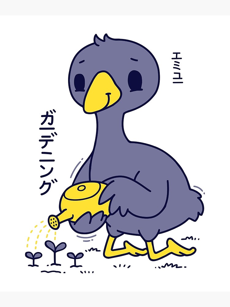 Kawaii Emu T Shirt Cute Japanese Animal Tee Greeting Card By Dinosareforever Redbubble