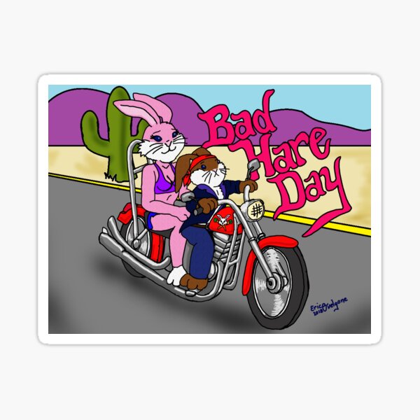 Bad Hare Day Sticker