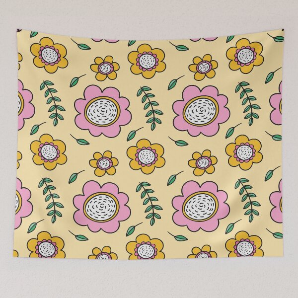 Item preview, Colorful Pink and Yellow Flower Pattern designed and sold by parazitgoodz.