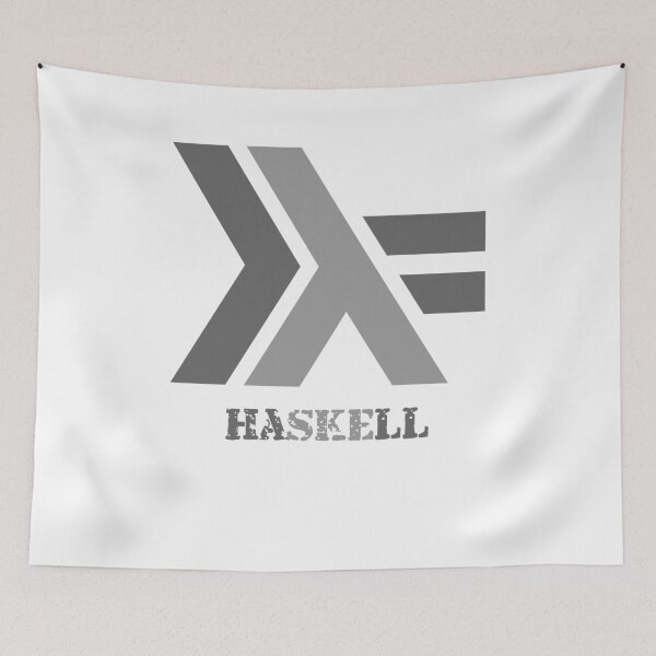 Artikelvorschau, Haskell-Sprachlogo mit Text-Sweatshirt entworfen und verkauft von Rainwater Merch.