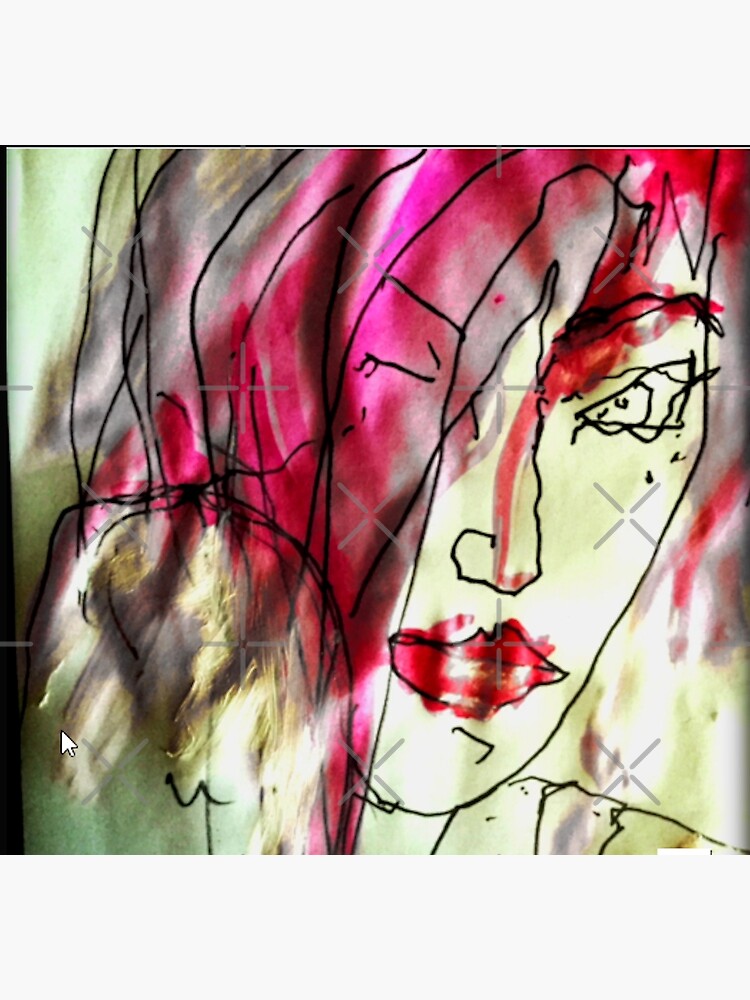 Portrait of a woman. Watercolor in pink - She's Frightened of the Strangest Things by switchbitch