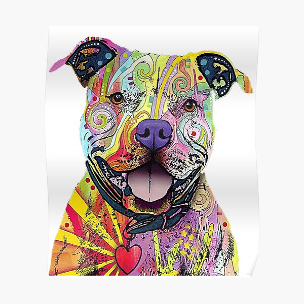 PitBull T-Shirts Colourful Pit Bulls T-Shirt Poster