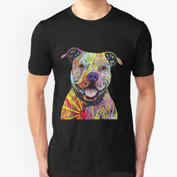 PitBull T-Shirts Colourful Pit Bulls T-Shirt Slim Fit T-Shirt