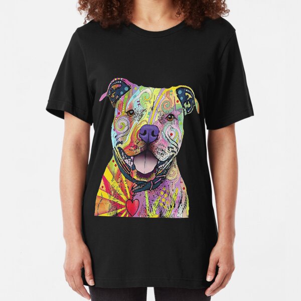PitBull T-Shirts Colourful Pit Bulls T-Shirt Slim Fit T-Shirt