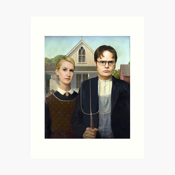 Item preview, Dwight and Angela American Gothic designed and sold by DavidLoblaw.