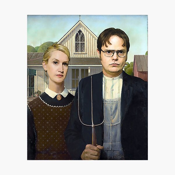 Aperçu de l'œuvre Dwight et Angela American Gothic créée et vendue par DavidLoblaw.