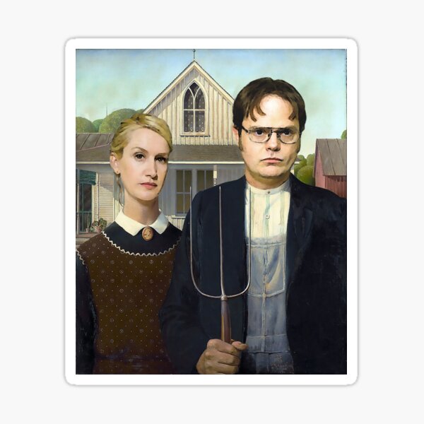Item preview, Dwight and Angela American Gothic designed and sold by DavidLoblaw.