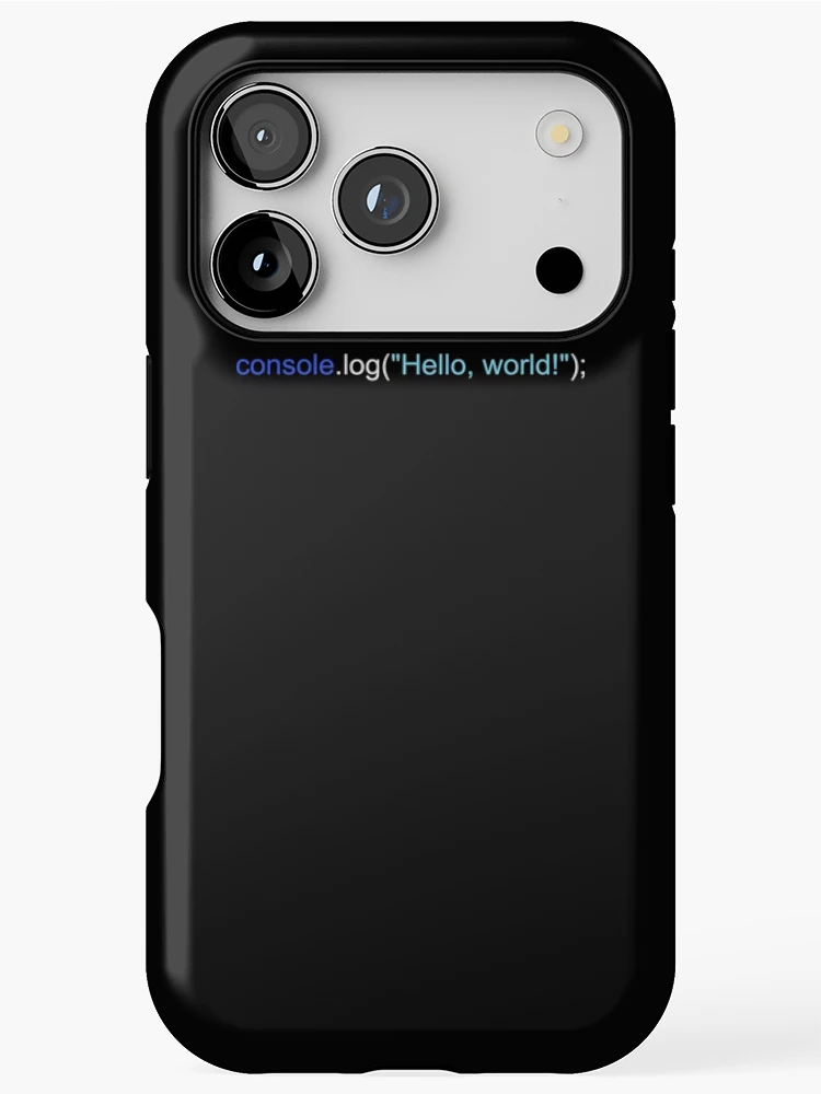 Thumbnail 1 von 4, iPhone-Hülle, JavaScript Hello World Sweatshirt Programmcode designt und verkauft von Rainwater Merch.