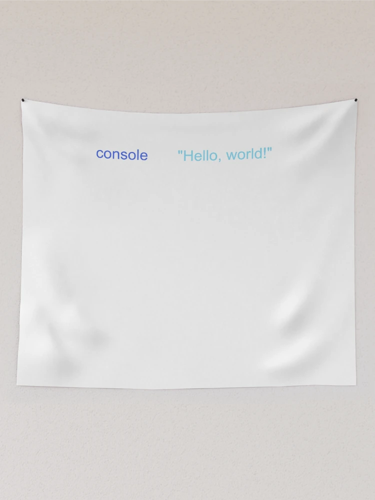 Thumbnail 2 of 3, Tapestry, JavaScript Hello World Sweatshirt Program Code designed and sold by Rainwater Merch.
