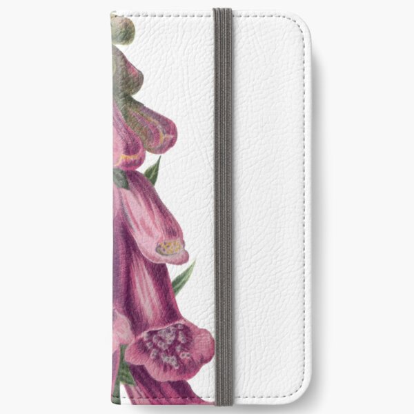 Foxglove Print, Original Flower Print, Botanical Antique, Antique print, Foxglove Wall art, Foxglove Flower, Botanical Prints iPhone Wallet
