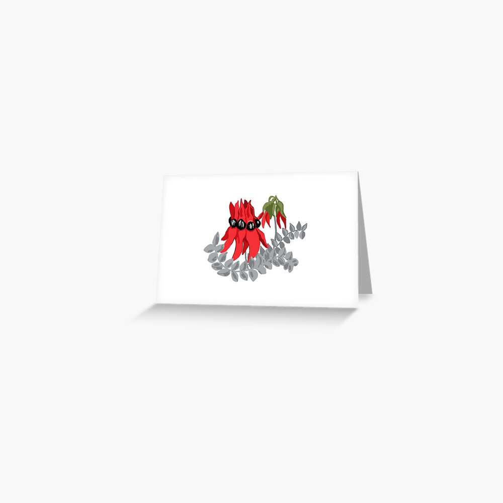 Australian Sturt Desert Pea Pattern Greeting Card