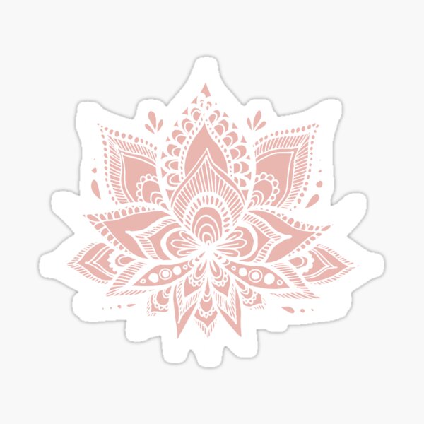 White Lotus Flower on Rose Gold Sticker