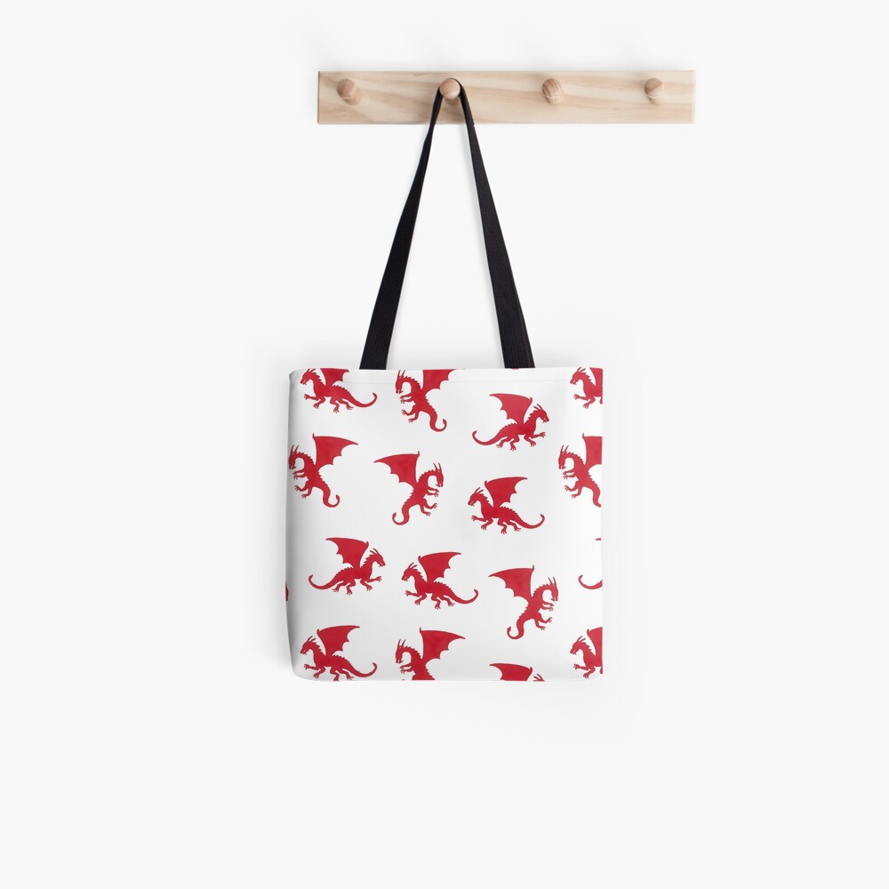 Red Dragons Pattern Tote Bag