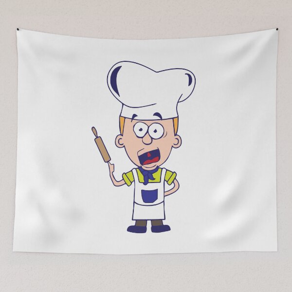 Item preview, Chef with rolling pin and chef's hat designed and sold by tarek25.