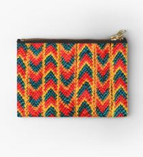 Red Green and Yellow Woven Bracelet Zipper Pouch